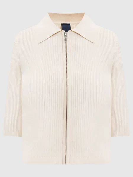 Кардиган кольору айворі з нашивкою логотипа Juun.j бежевий