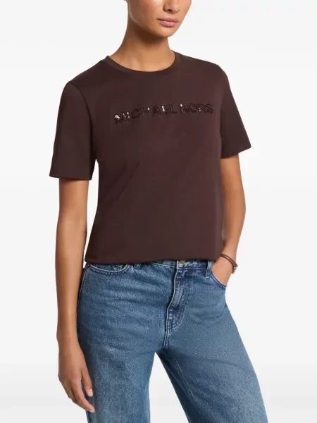 Tricou Michael Kors cu autograf maro