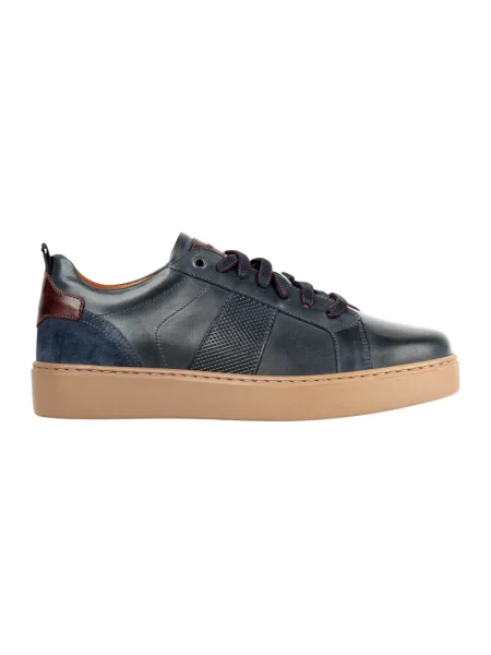 Sneakersy Exton skórzane niebieskie