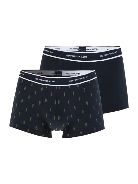 TOM TAILOR Boksarice temno modra / travnato zelena bela