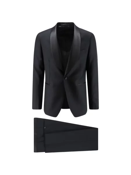 Costum Tagliatore din satin cu rever negru