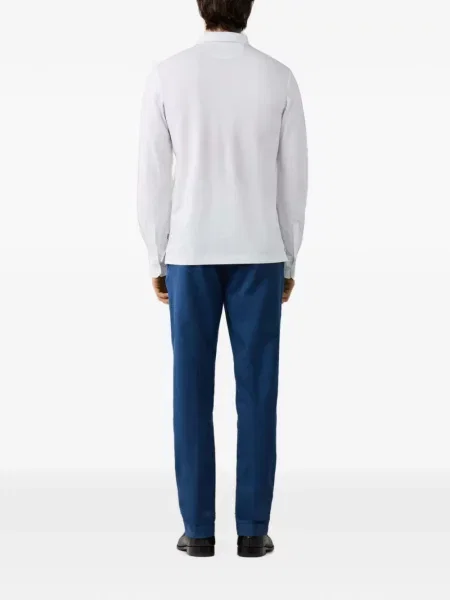 Lung tricou polo Hackett London alb