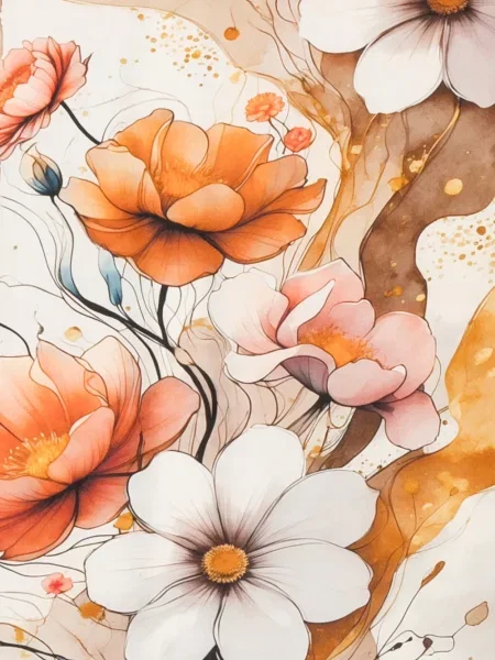 Fular D'aniello cu model floral cu imagine