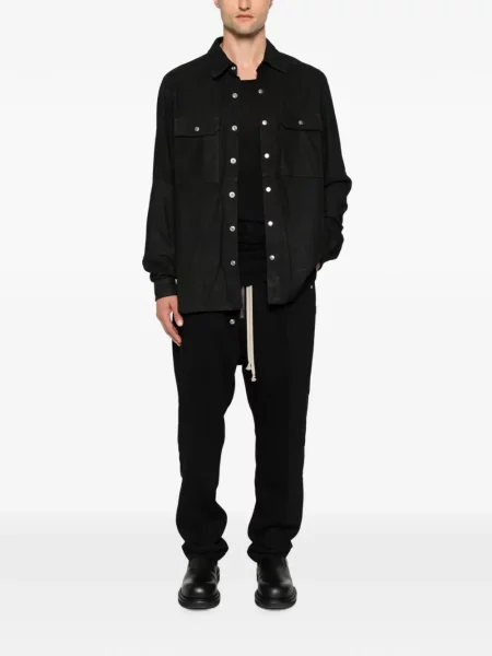 Geacă Rick Owens din piele de căprioară negru