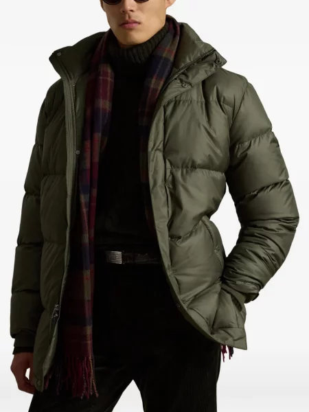 Portofel Polo Ralph Lauren din piele cu dungi cu glugă verde