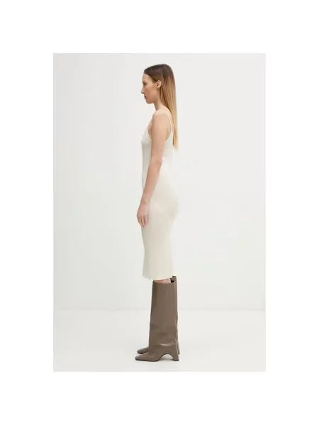 Sukienka midi Rick Owens beżowa