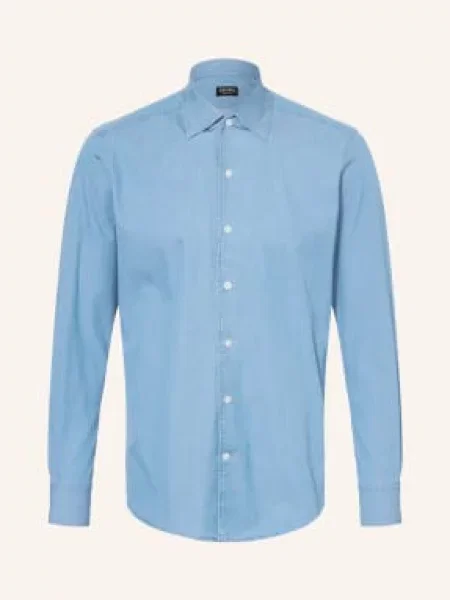Zegna Džínová Košile Regular Fit modrá