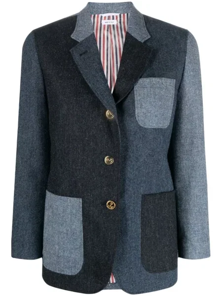 Sacou Thom Browne din tweed albastru