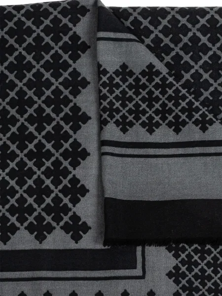 Fular By Malene Birger cu imprimeu geometric gri