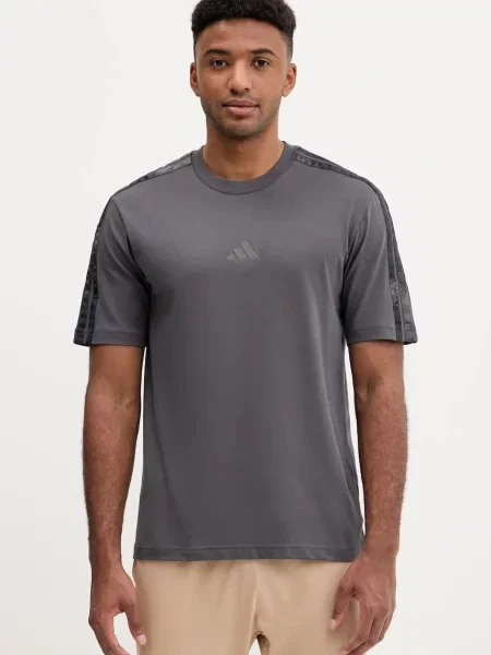 Тениска adidas AOP Colourblock T-Shirt с изчистен дизайн сиво
