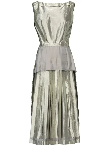 Rochie midi Maison Margiela până la genunchi de costum argintiu