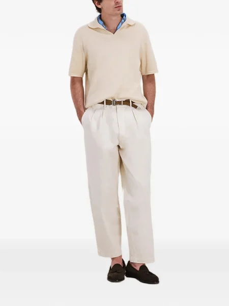 Pantaloni Fortela plisate alb