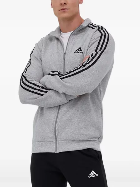 Lung hanorac Adidas din canvas alb