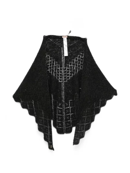 Fular Twinset tricotate cu imprimeu geometric negru