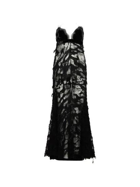 Sametové maxi šaty Roberto Cavalli černé