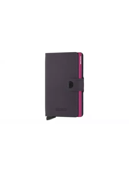 Secrid portfel skórzany Miniwallet Matte Dark Purple-Fuchsia fioletowy