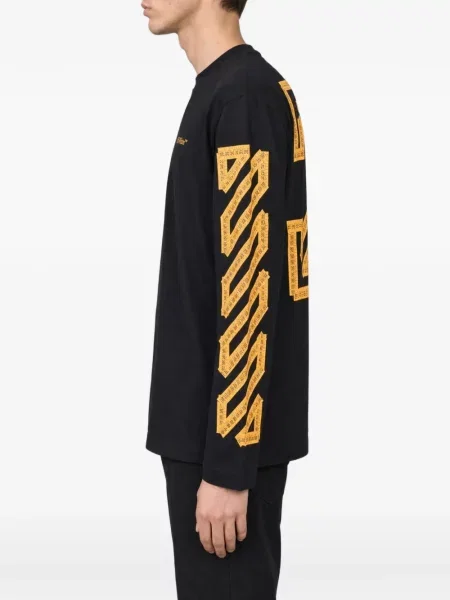 Lung tricou Off-white cu imagine alb