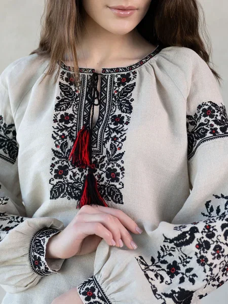 Льняная рубашка Edelvika бежевая