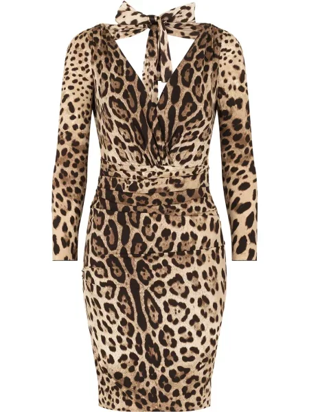 Rochie Dolce & Gabbana cu imagine cu model leopard de costum