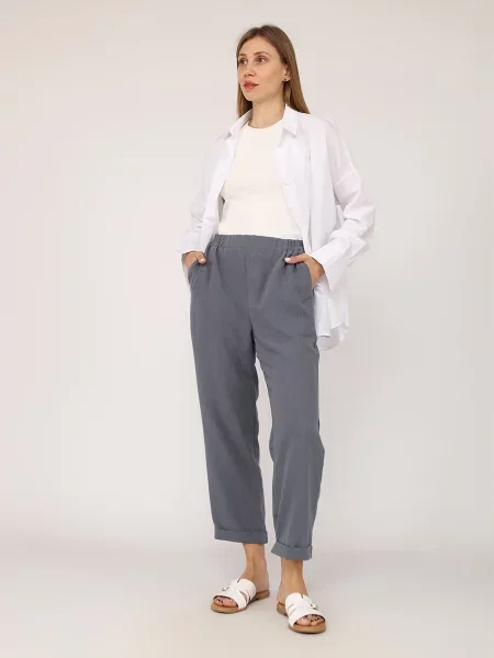 Лляні Штани повсякденні YUKI сірий