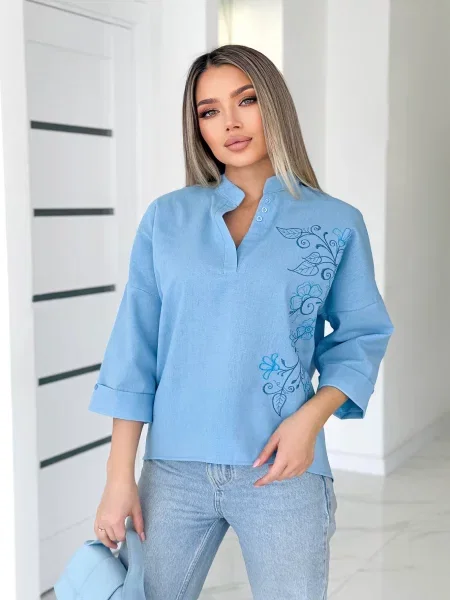 Лляна Блуза INNOE блакитний