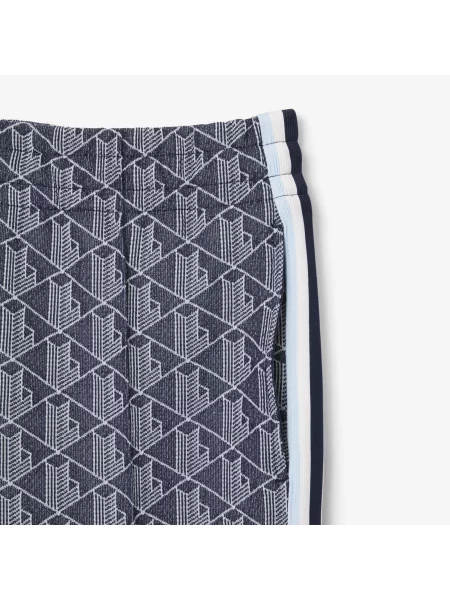 Lacoste Rozkloszowane Spodnie Dresowe Z Monogramem granatowe
