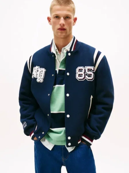 Tommy Jeans Geacă bomber VARSITY cu adaos de lână