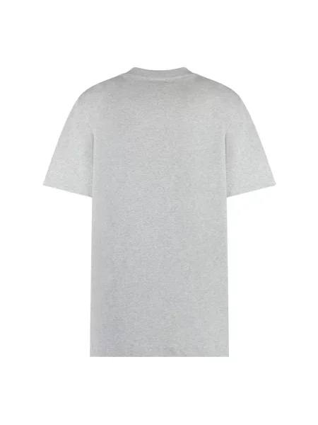 Koszulka A.p.c. z logo z dekoltem w kształcie litery U szara