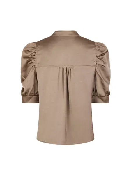 Neo Noir Bluzka Roella Z Satyny beige brązowa