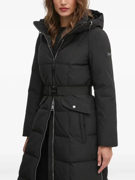 Cu centură palton Dkny cu glugă negru