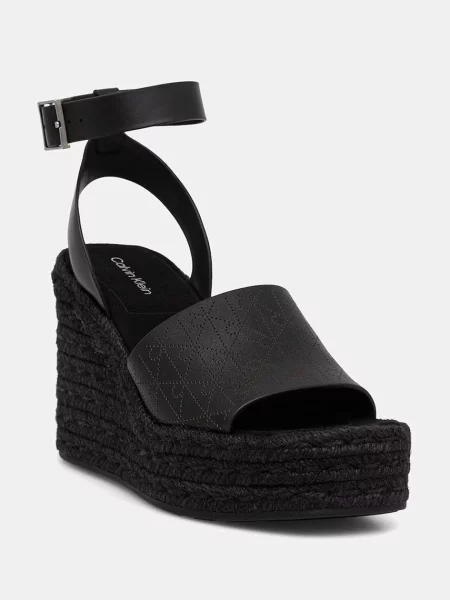 Calvin Klein Espadrile Wedge Espad 70 Aop Lth negru