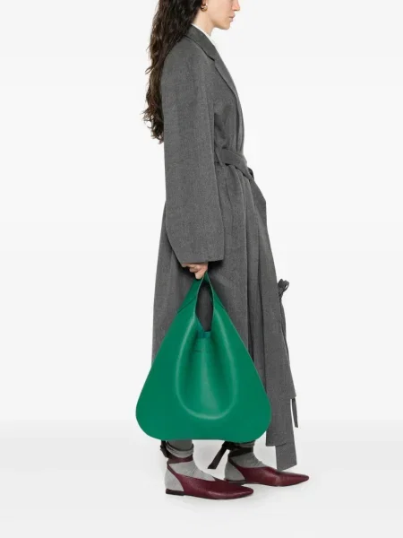 Geanta de piele Carven din piele verde