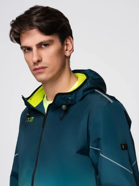 Geacă Ombre din fleece albastru