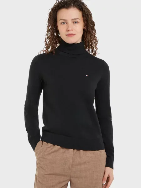 Водолазка Tommy Hilfiger з джерсі чорна