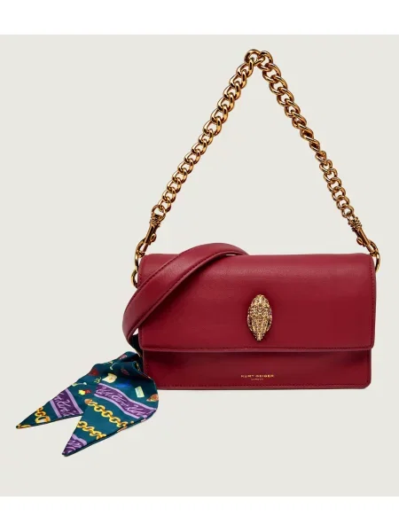 Kurt Geiger London geantă pentru femei din piele SLOANE roșu