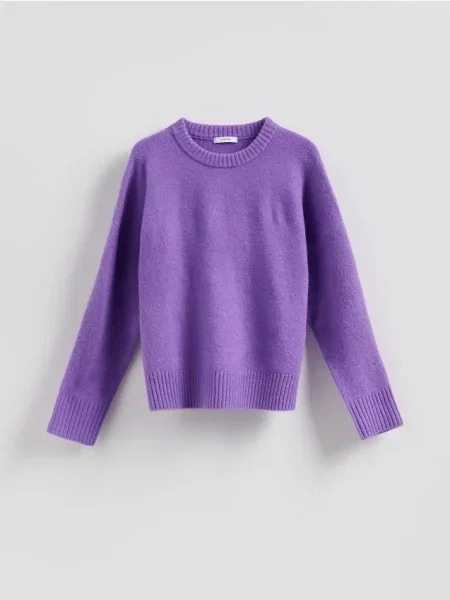 Reserved Pulover cu umeri căzuți violet