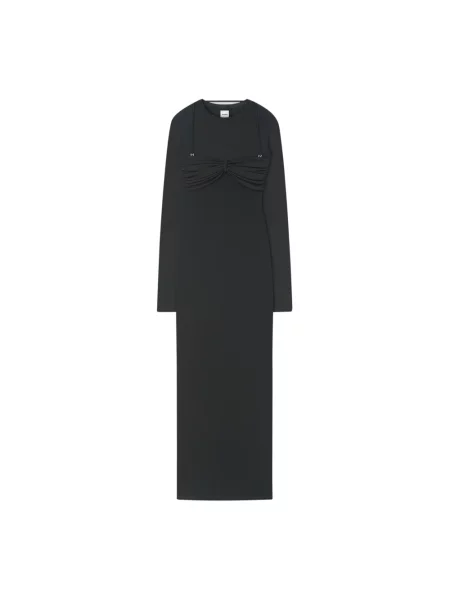 Sukienka midi Nanushka do kolan garniturowa szara