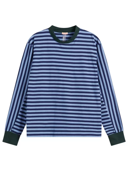 Top Fruity Booty w paski z długim rękawem niebieski