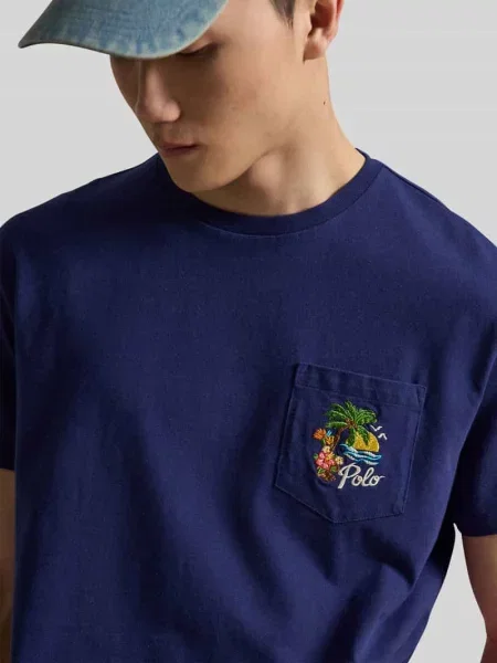 Polo Ralph Lauren JERSEY-KNT-T-SHIRT t-shirt niebieska