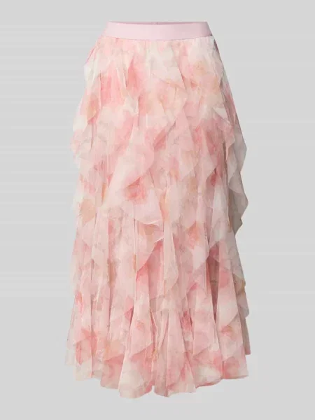 Spódnica maxi w kształcie litery A z falbanami model SKY' Only różowa