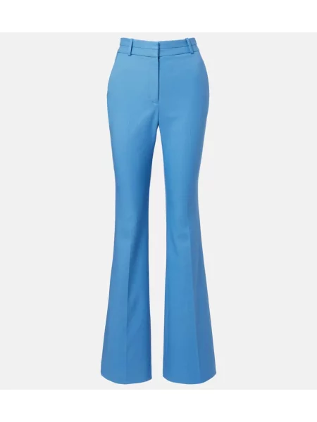 Pantaloni Veronica Beard din țesătură twill albastru