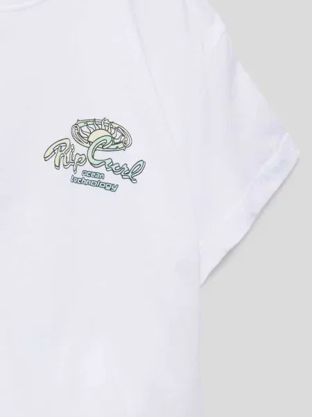 Krótki T-shirt z nadrukiem z logo z tyłu Rip Curl biała
