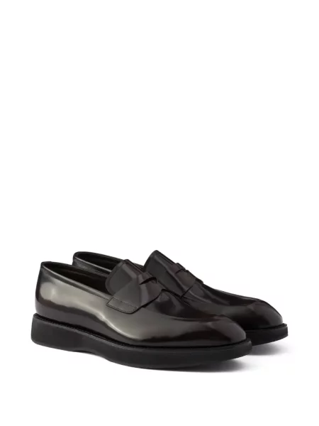 Pantofi loafer Prada din piele maro