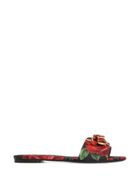Sandale Dolce & Gabbana fără toc cu imagine negru