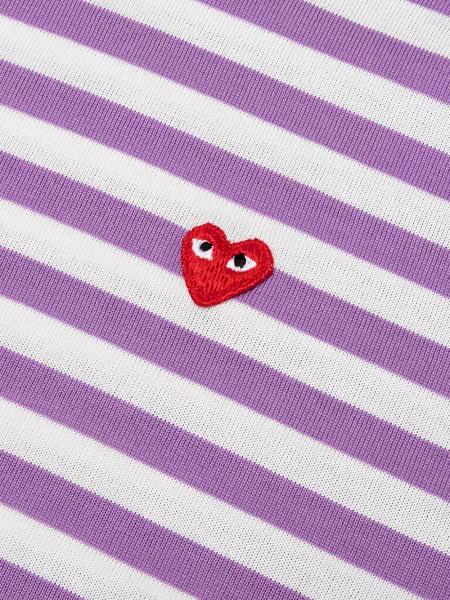 Тениска Comme Des Garçons Play на райета виолетово