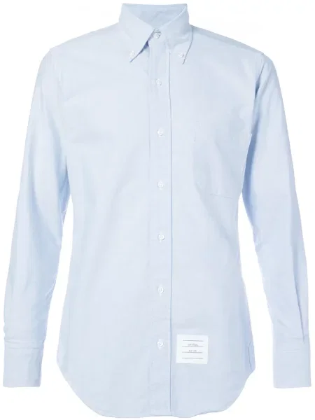 Cămașă Thom Browne din țesătură twill albastru