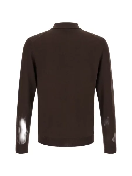 Lung tricou polo Zanone maro