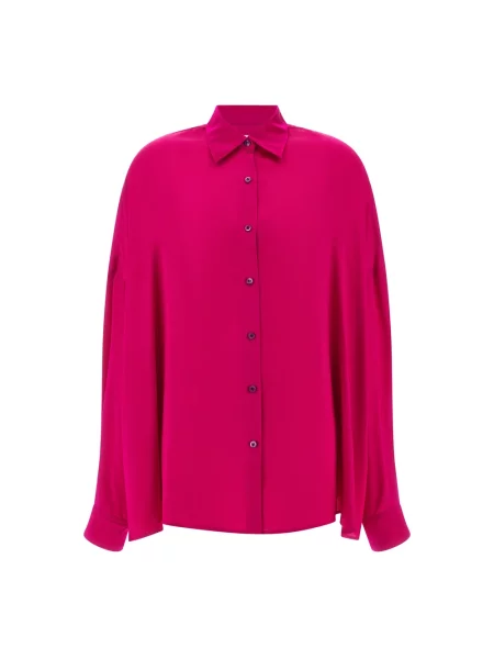 Jedwabna koszula Dries Van Noten różowa