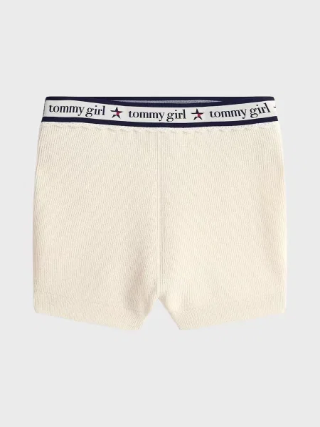 Шерстяные джинсовые шорты Tommy Jeans белые