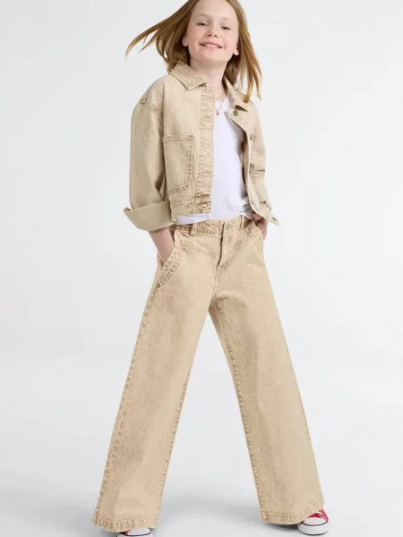 Levi's blugi wide leg pentru copii BAGGY WIDE LEG W/ YOKE bej